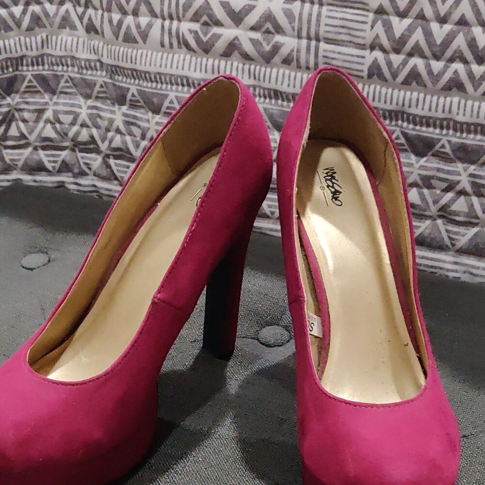 Mossimo Pink Faux Suede Platform Round Toe Stiletto Pumps Slip-On Women’s 8